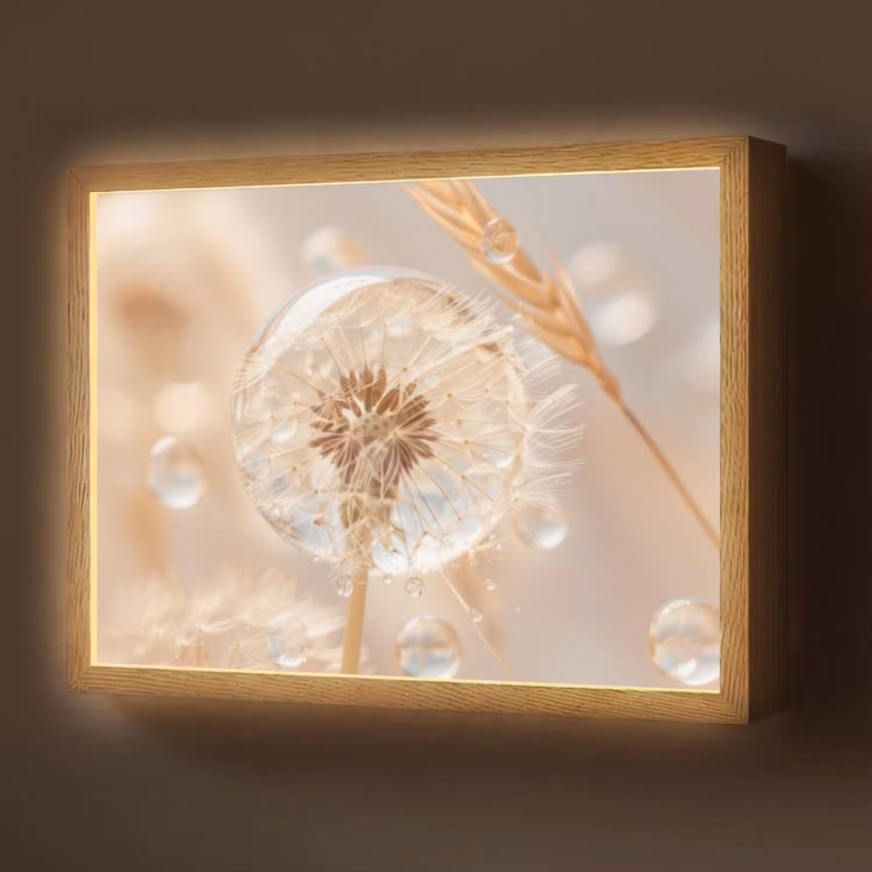 Paardenbloem - Water - Natuur - Stilleven - Modern Light Box met batterij (Wandlamp) middel -z3d_website