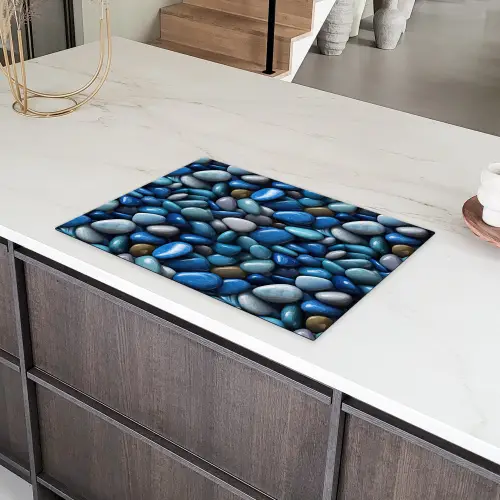 Blauwe - Oceaan - Kiezels Inductie beschermer vinyl 3mm klein 276 -sfeer8
