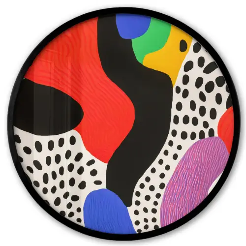 Abstract - Vormen - Kleuren - Stippen Fotolijst rond zonder passe partout klein -3d
