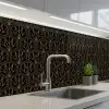 Goud - Zwart - Lijnen keuken achterwand 2 middel 871 -3d_schuin