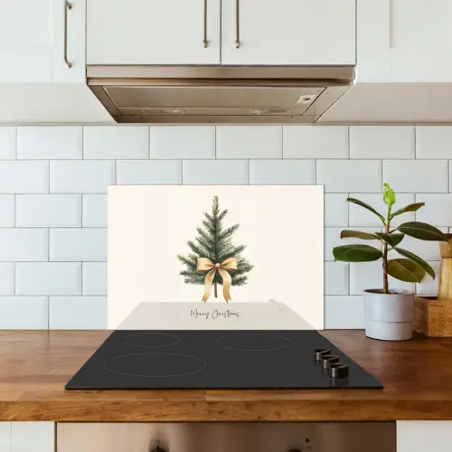 Kerstboom - Kerst - Merry Christmas - Beige keuken achterwand spatscherm klein -sfeer2