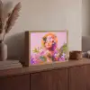 Vrouw - Abstract - Cirkel - Bloemen Light Box met batterij (Wandlamp) middel -sfeer2