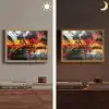 Kunst - Zwart - Abstract Light Box met batterij (Wandlamp) middel -sfeer3