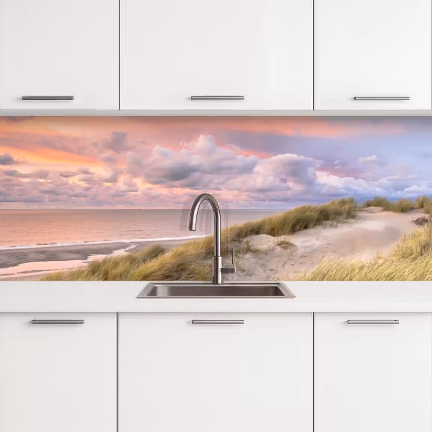 Küchenrückwand - Strand - Meer - Düne - Sonnenuntergang