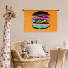 Hamburger - Kleurrijk - Speels Wandkleed katoen klein -wsfeer5_kind