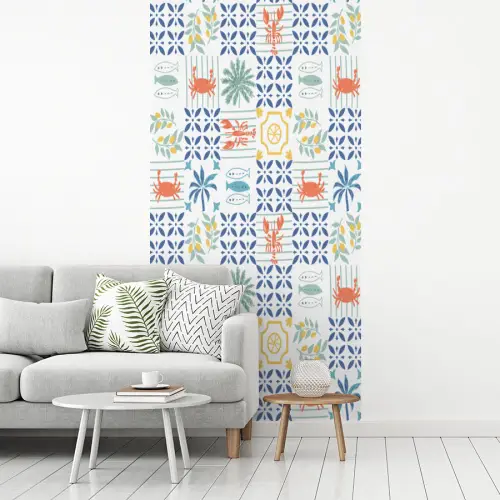 Zee - Sfeer - Mozaïek - Multi fotobehang vinyl groot 64 -woonkamer