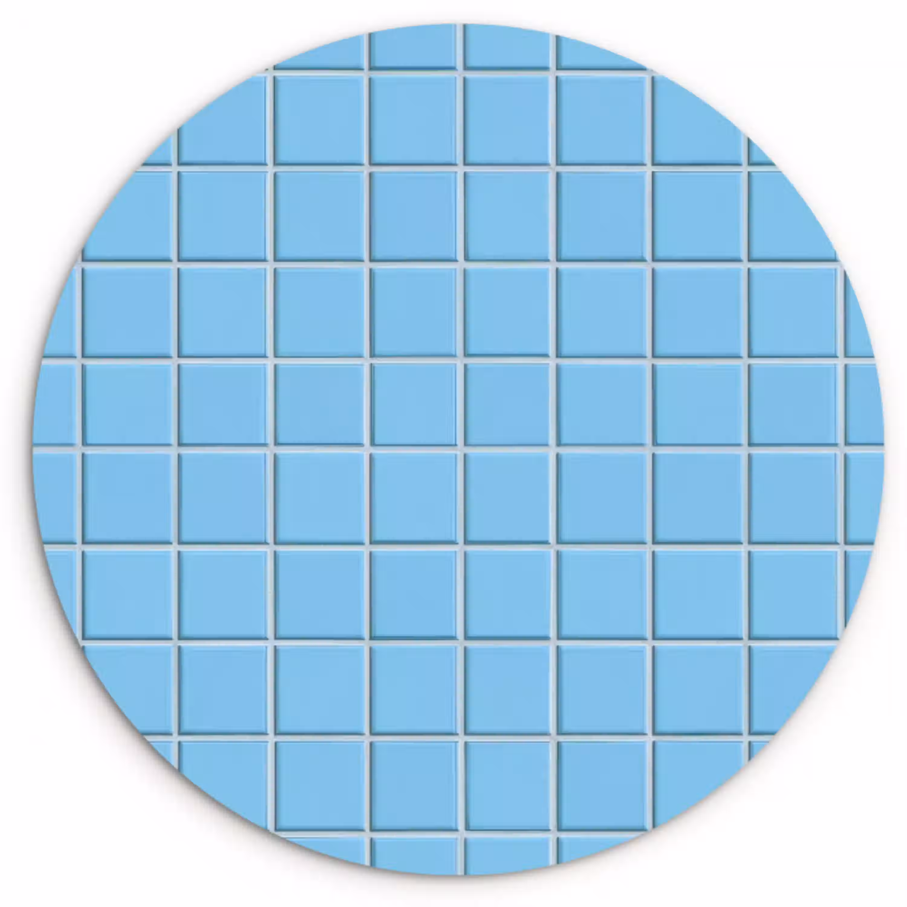 Patroon - Tegel - Pastel - Blauw Wandcirkel kunststof plaat 5mm dik klein 188 -3d