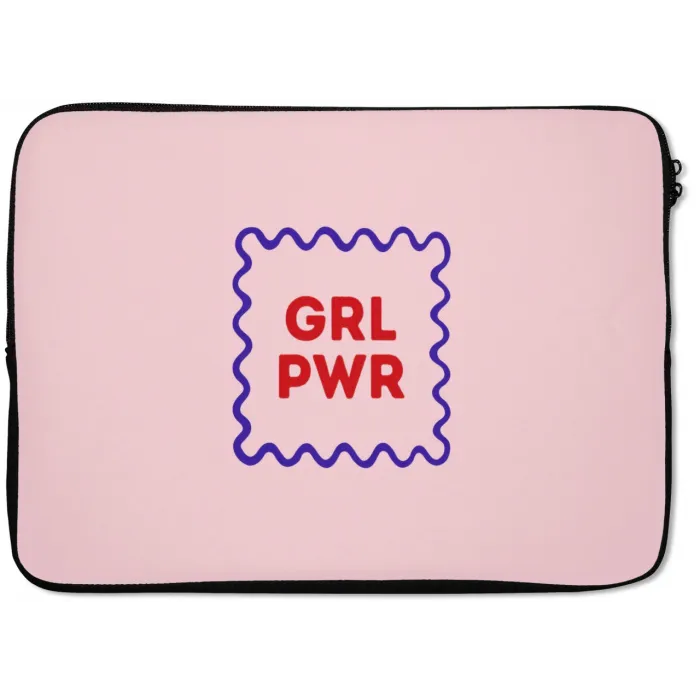 Grl pwr - Roze - Kader laptophoes neopreen klein -zkaufland3dotto
