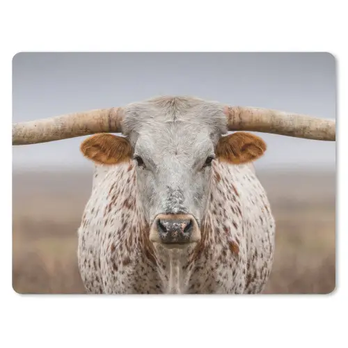 Longhorn - Grasveld - Dier muismat rubber klein -3d