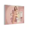 Roze - Retro - Vrouw PET vilt klein -3d
