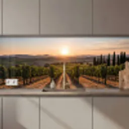 Wijngaard - Zonsondergang - Landschap keuken achterwand 2 middel zz_3dshopping