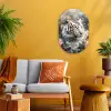 Tijger - Wilde dieren - Bloemen - Jungle Wandcirkel Ovaal Forex klein -sfeer4