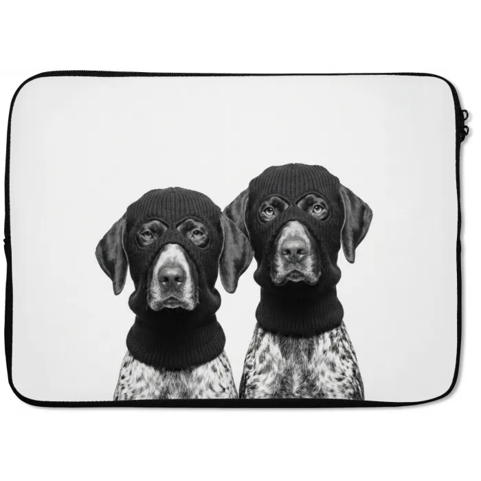 Honden - Bivakmuts - Zwart - wit laptophoes neopreen klein -zkaufland3dotto