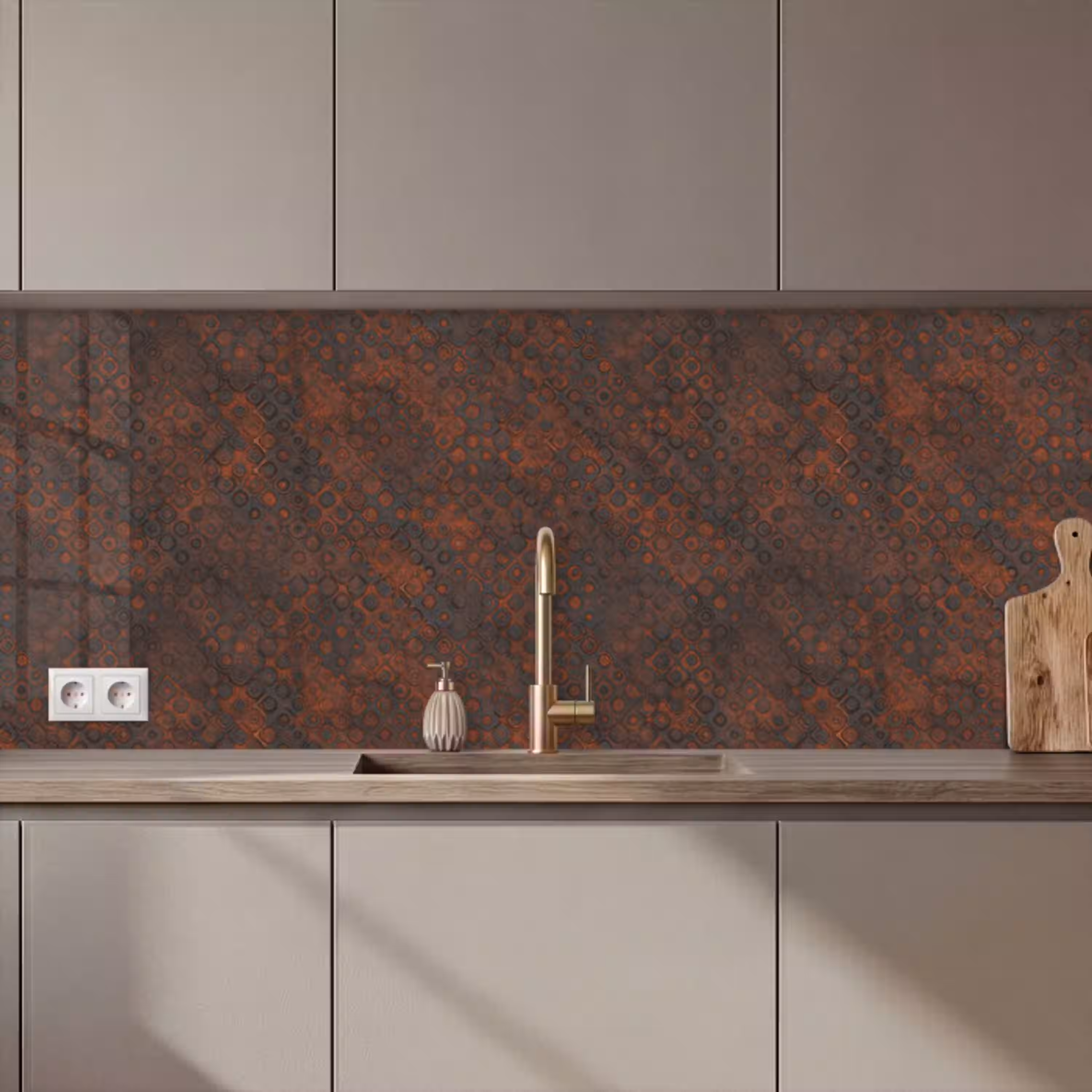 Patroon - Roest - Bruin keuken achterwand 2 middel 871 zz_3dshopping