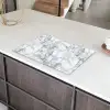 Mozaïek - Marmer - Wit - Onregelmatig Inductie beschermer vinyl 3mm klein 276 -sfeer8