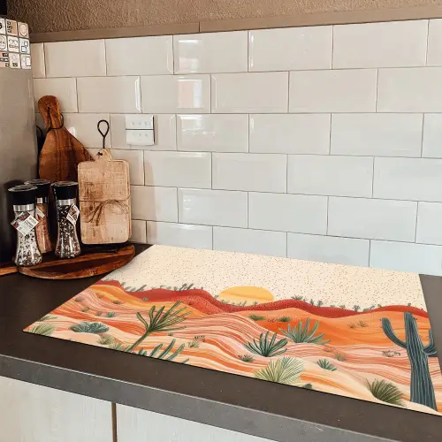 Landschap - Heuvels - Zonsondergang Inductie beschermer vinyl 3mm klein -sfeer3
