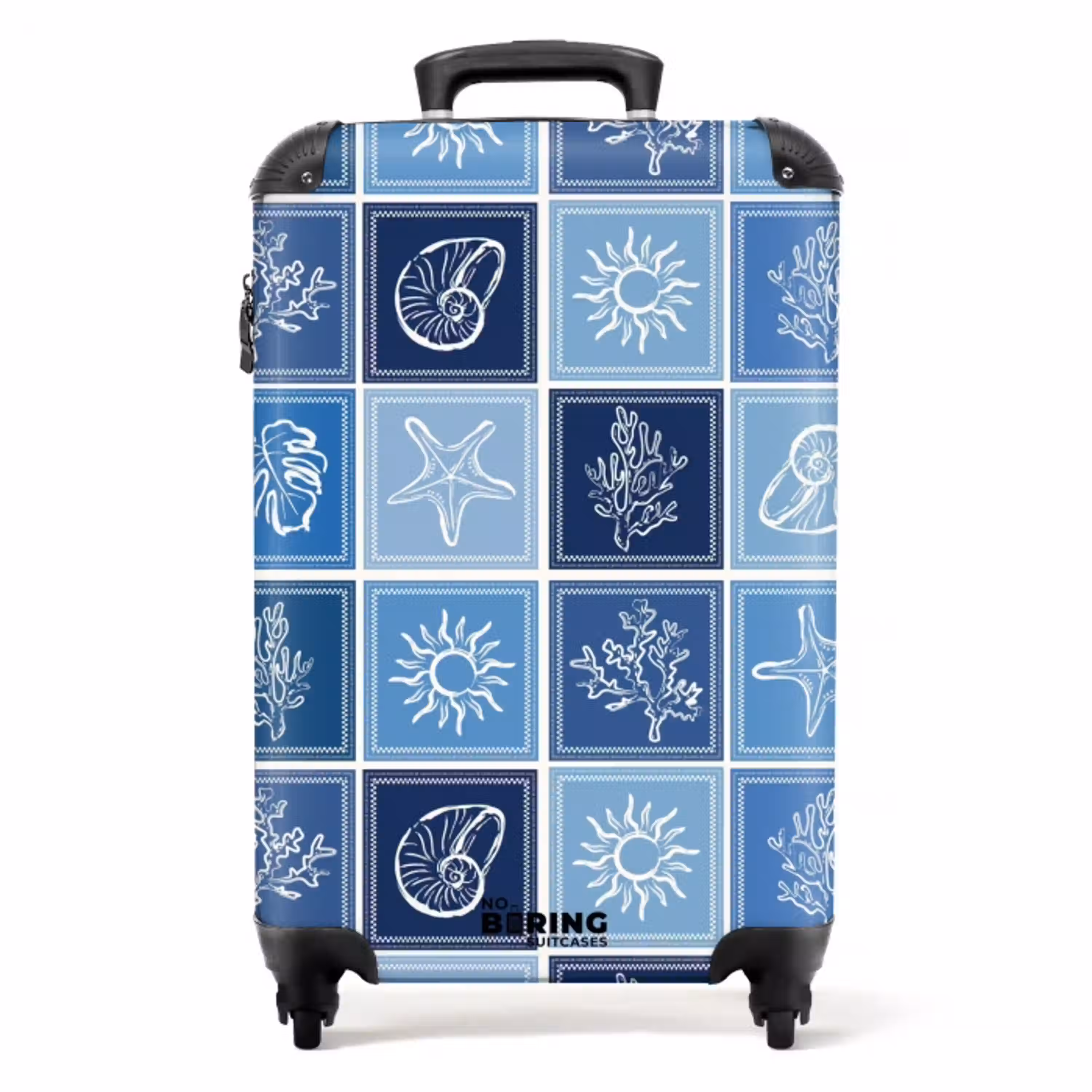 Blauwe zomer print NBS - Handbagage koffer - Volwassenen Unisex middel -productfoto_recht