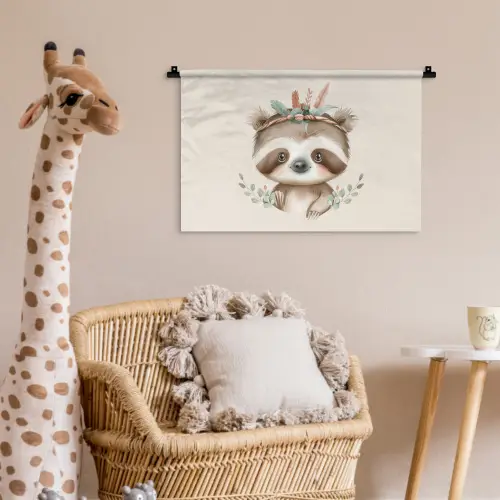 Luiaard - Dieren - Bohemian - Boho Wandkleed katoen klein -wsfeer5_kind