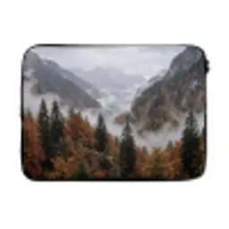 Bergen - Vallei - Mist - Herfst - Natuur laptophoes neopreen klein -3d