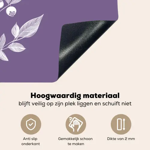 Tak - Sierlijk - Bladeren - Minimalistisch Inductie beschemer met haakjes klein -ky-onderkant-nl