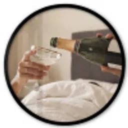 Champagne - Bed - Bubbels Fotolijst rond zonder passe partout klein -3d