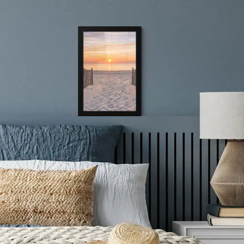 Zonsondergang - Strand - Zand fotolijst zwart zonder passe partout klein -sfeer3