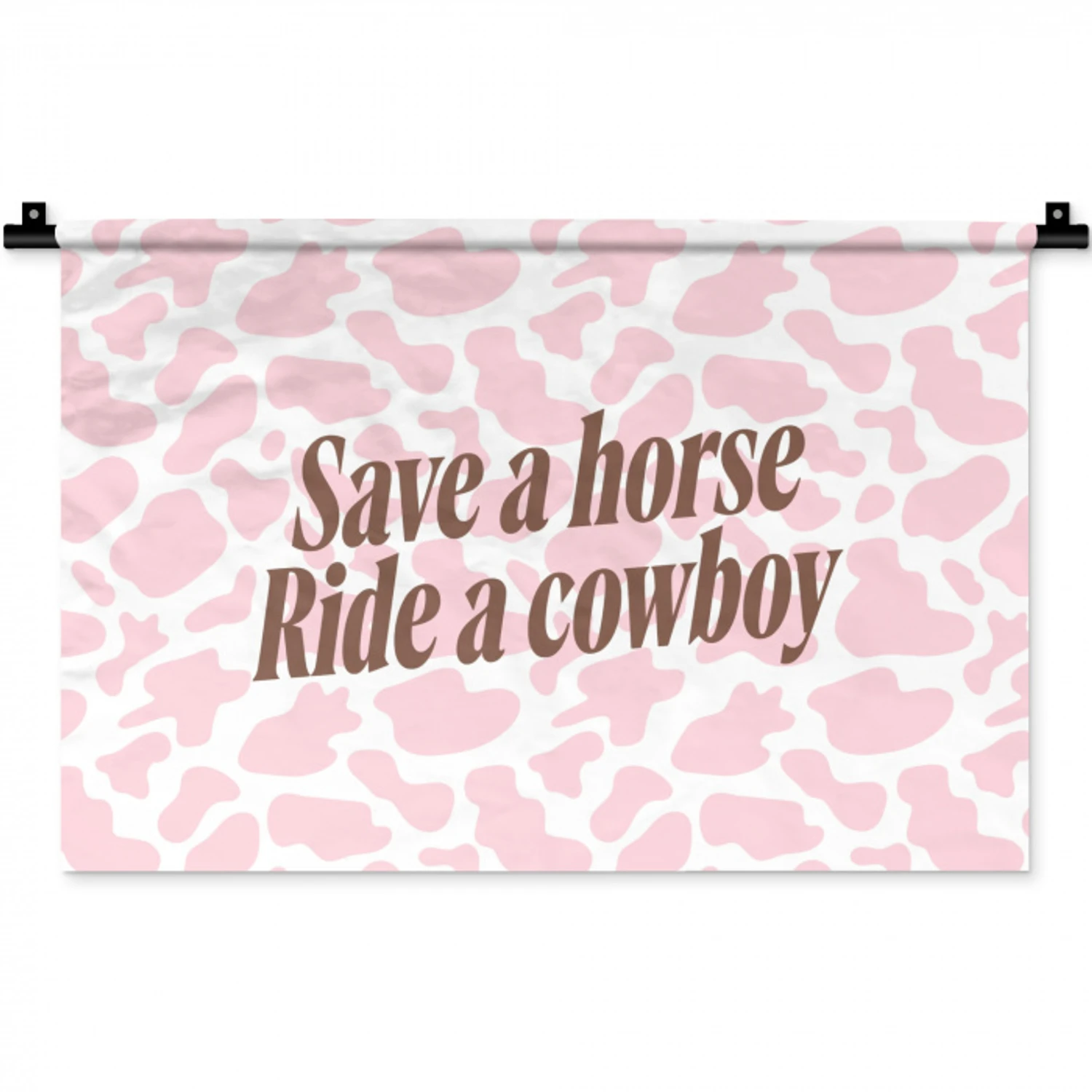 Koeienprint - Roze - Cowboy - Horse Wandkleed katoen klein -zz3d