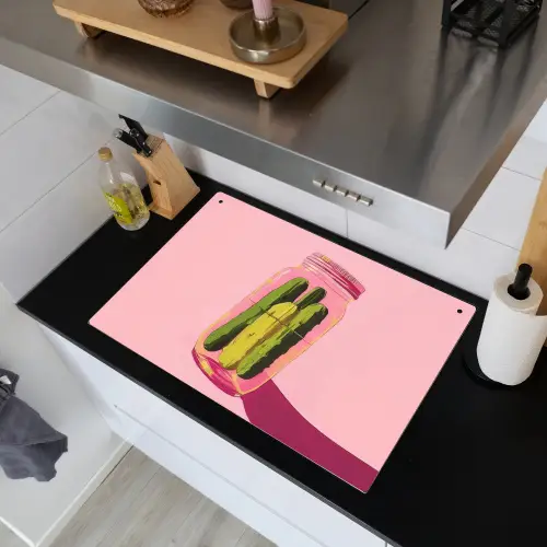 Augurken - Pot - Schaduw - Roze Inductie beschemer met haakjes klein -sfeer1
