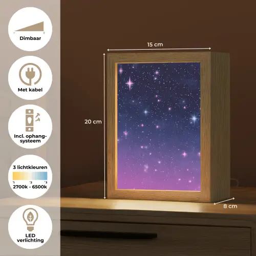 Hemel - Sterren - Blauw Light Box met kabel klein -USP_NL