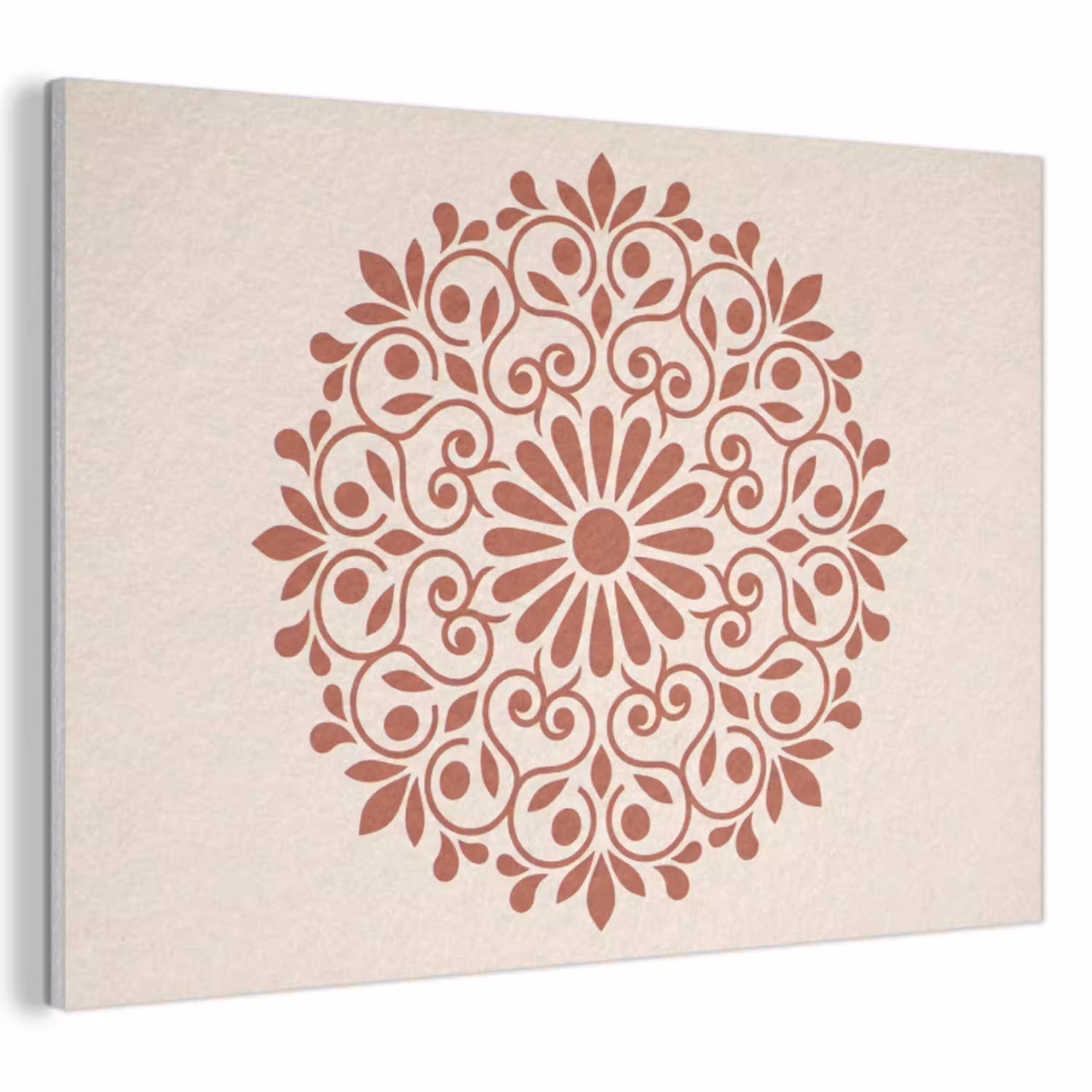 Decoratie - Cirkel - Symmetrisch - Modern - Roodbruin PET vilt klein -3d