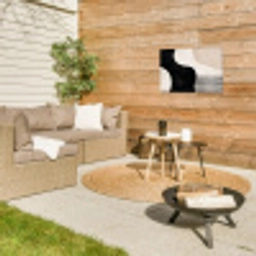 Abstract - Japandi - Beige - Modern Tuinposter op houten frame 2 cm dik klein -sfeer2