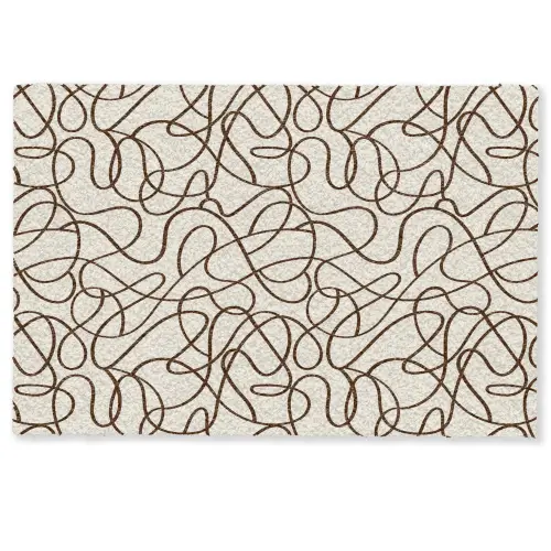 Beige - Lijnen - Donkerbruin Deurmat klein 898 -zkaufland3d