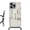 Zilver - Bestek - Hout Hoesje iPhone 16 Pro Max met koord klein -3d