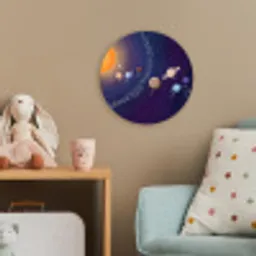 Planetenstelsel - Ruimte - Illustratie Wandcirkel kunststof plaat 5mm dik klein -tsfeer1_kind
