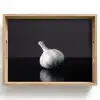 Knoflook - Zwart - Wit Dienblad Rechthoek middel -z3d_shopping
