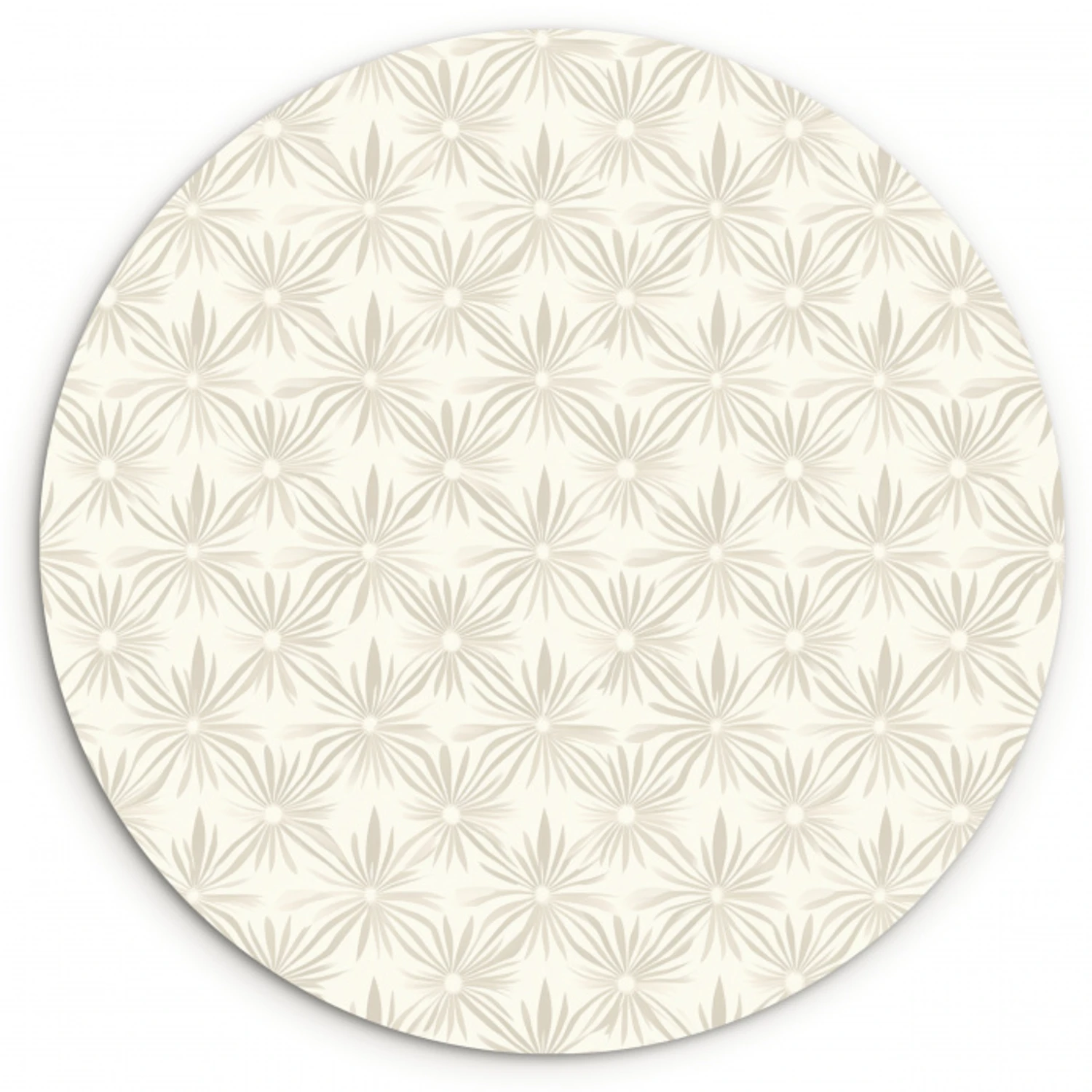 Patroon - Bloemen - Beige Wandcirkel kunststof plaat 5mm dik klein 188 -3d