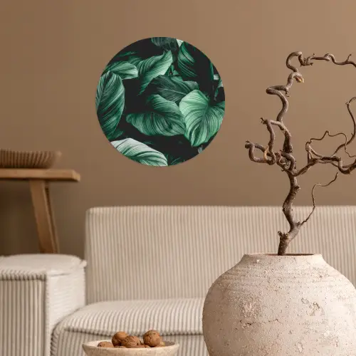 Jungle - Bladeren - Tropisch - Planten - Natuur Wandcirkel behangsticker klein -sfeer1