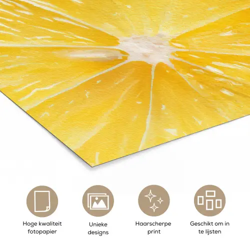 Citroen - Geel - Zonnig poster papier klein -closeup_NL