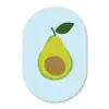 Avocado - Illustratie - Groene - Vrucht Wandcirkel Ovaal Forex klein -3d