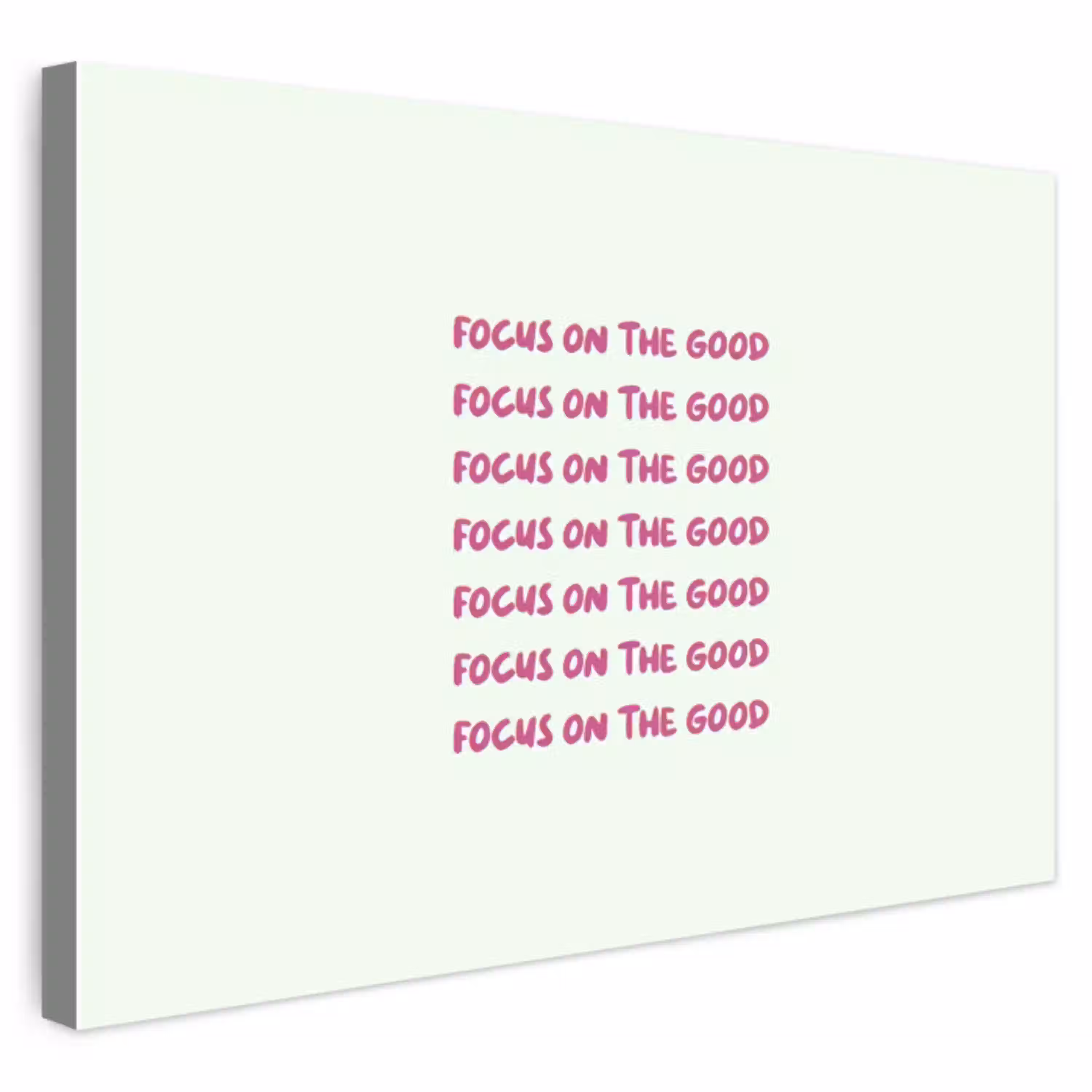 Focus on the good - Roze Tuinposter op houten frame 2 cm dik klein -3d