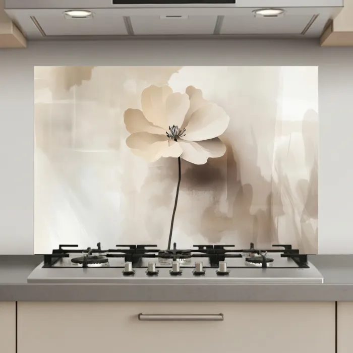 Bloem - Beige - Verf - Schaduw keuken achterwand spatscherm klein -3d_website