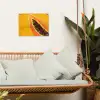 Papaja - Oranje - Topisch tuinposter los doek klein -sfeer7