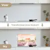 Lavendelveld - Huis - Paars keuken achterwand spatscherm klein -voor_na_NL