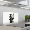 Japandi - Zwart - Abstract keuken achterwand spatscherm klein -3d_schuin