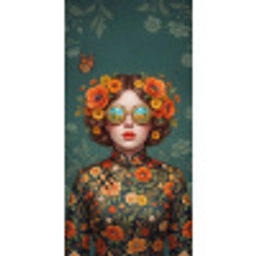 Portret - Vrouw - Kleurrijk - Expressief Behang Vlies klein -3d_website