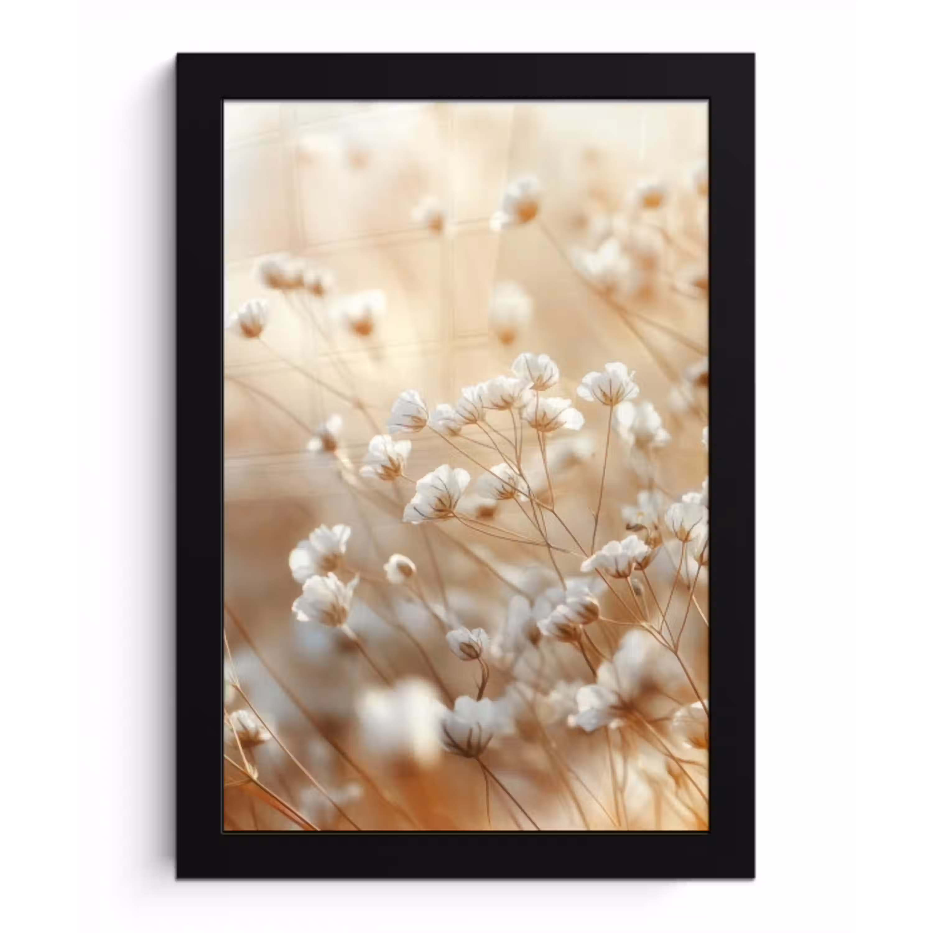 Wilde - Bloemen - Wit fotolijst zwart zonder passe partout klein -3d