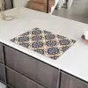 Floraal - Ornament - Blauw Inductie beschermer vinyl 3mm klein 276 -sfeer8