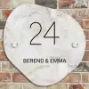 Beige marmer - Klassiek Naambord Organisch middel -sfeer10