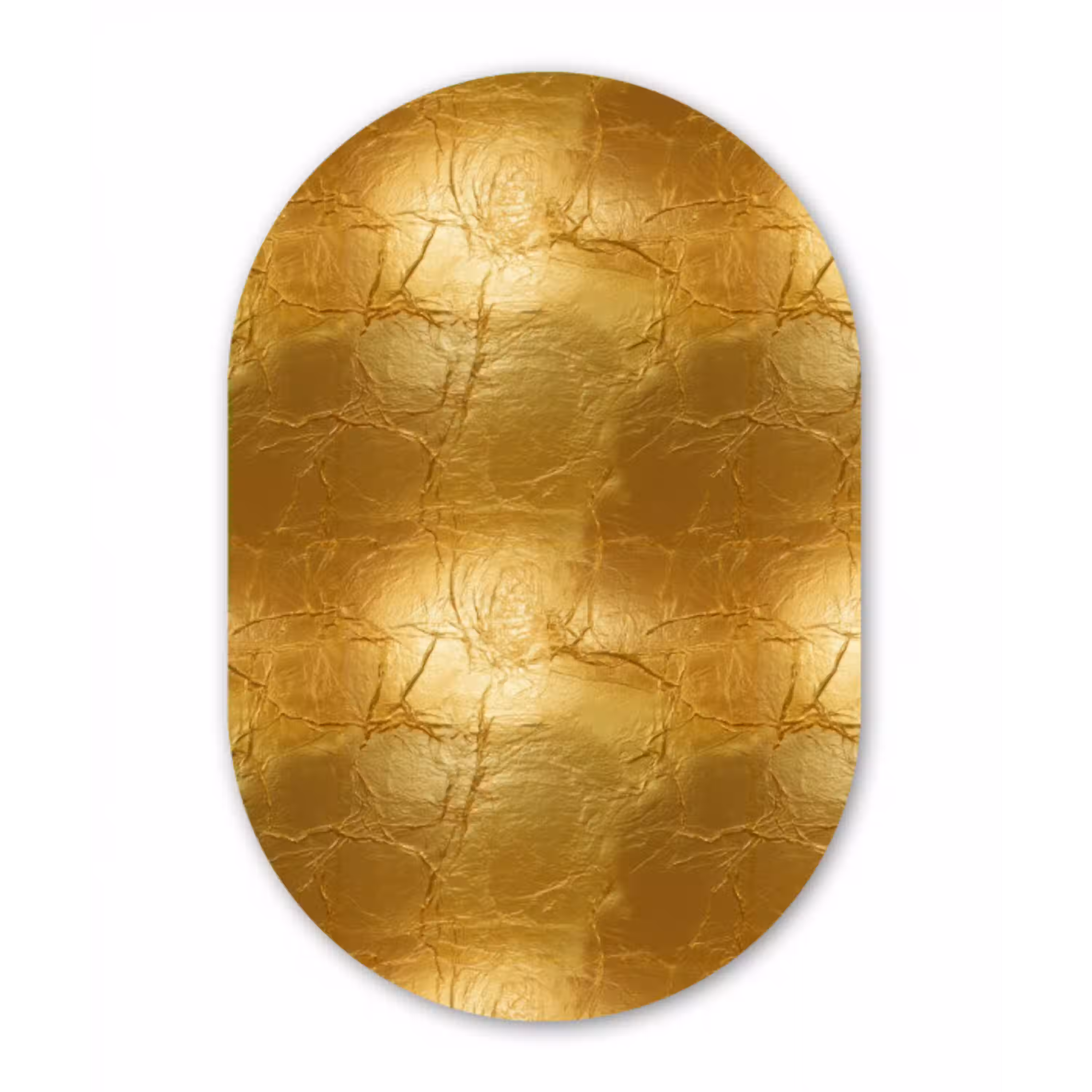 Bladgoud - Vintage - Textuur - Warm Goud Wandcirkel Ovaal Forex klein 630 -3d