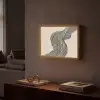 Golvend - Lijnen - Abstract - Silhouet Light Box met batterij (Wandlamp) middel -sfeer1